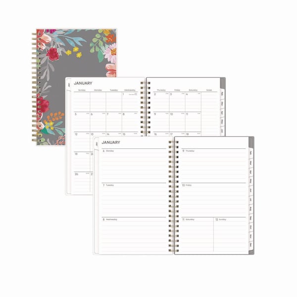 Blue Sky Sophie Frosted Weekly/Monthly Planner, Sophie Floral Artwork, 8x5, 12-Month (Jan to Dec): 2023 140088 - main